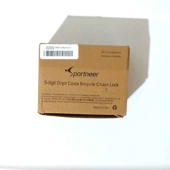 BICYCLE COMBINATION FIVE DIGIT CODE CHAIN LOCK NWT - Picture 5 of 7